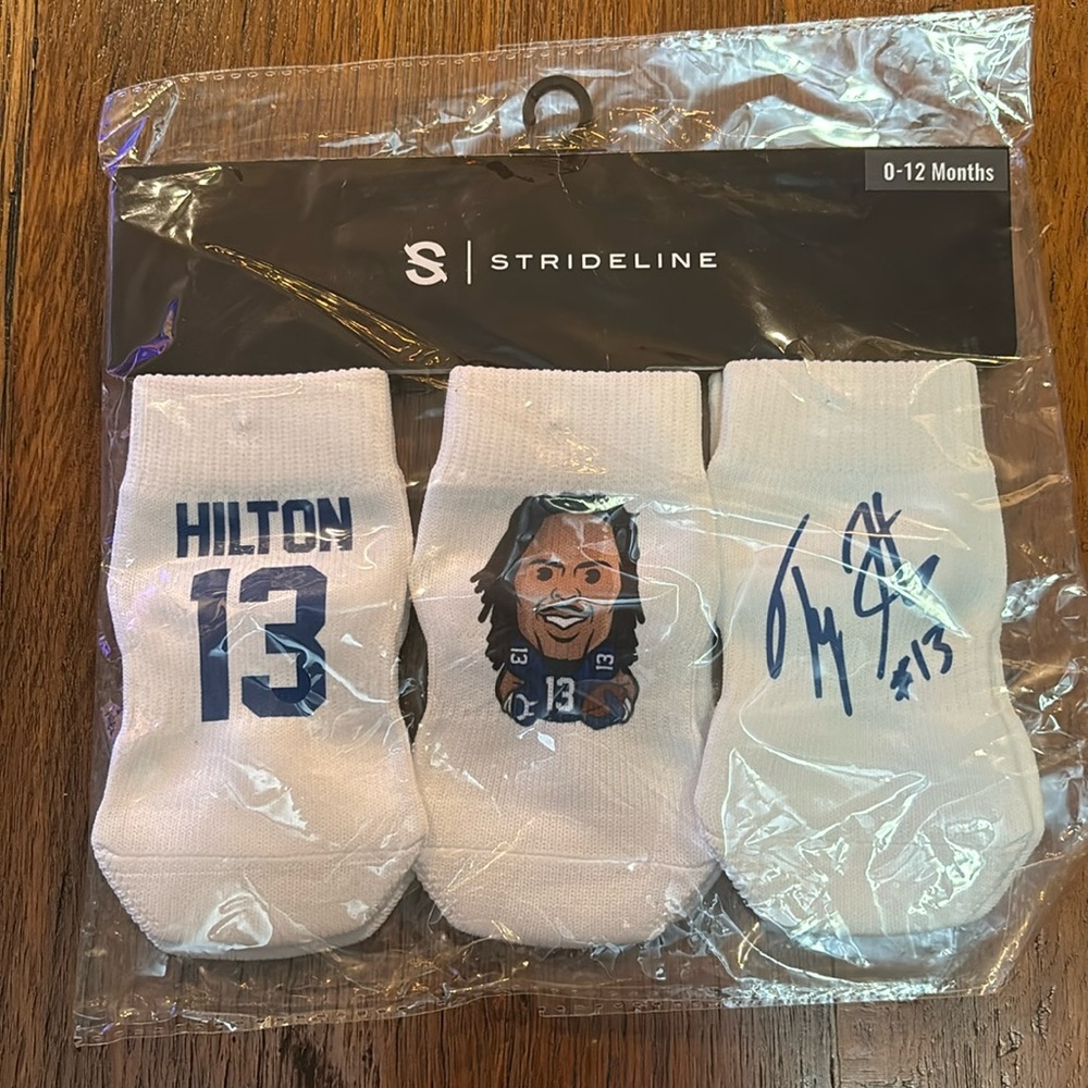 Baltimore Colt T Y Hilton white baby socks package of 3